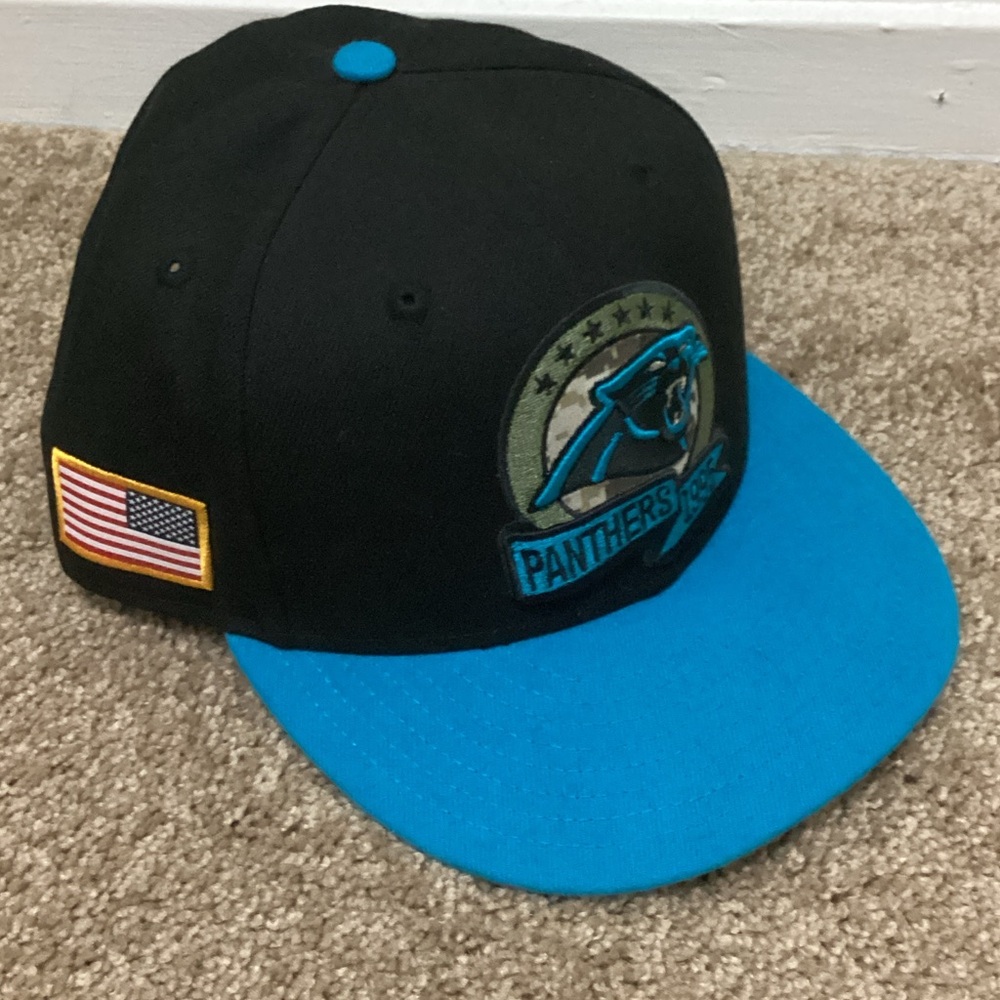 New Era Carolina Panthers Black and Teal Snapback Hat